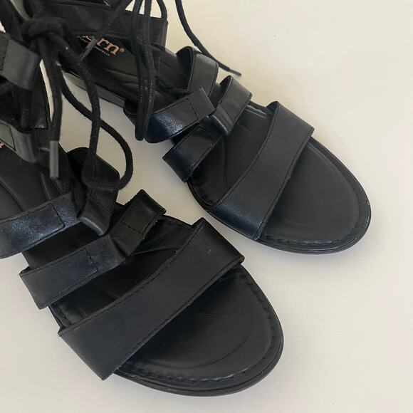 Born Gladiator Sandal Women's 9M Black Leather Lace Up Comfort Shoe - Picture 4 of 8
